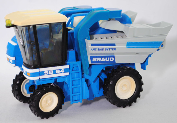 00000 New Holland Braud Traubenvollernter SB64 (Mod. 1994-2000), blau/weiß/grau, SIKU, 1:32, L15