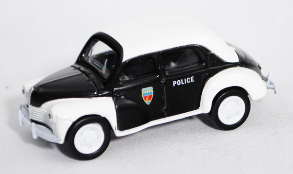 Renault 4CV (Modell 1946-1961) Police, schwarz, Dach + Kotflügel weiß, POLICE, 1:54, Norev MULTIGAM