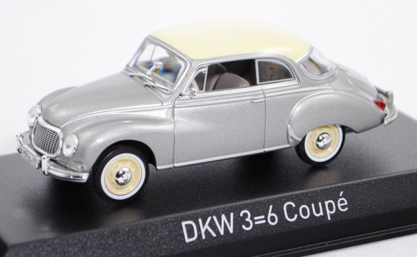 DKW 3=6 Coupé (Typ F93, Modell 1958, Baujahr 1957-1959), graualuminiummetallic, Dach hell-grünbeige,