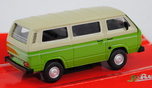 VW T3 Bus (Typ 2-Modell '80, Modell 1979-1992), blassgrün/gelbgrün, Schuco, 1:64, mb