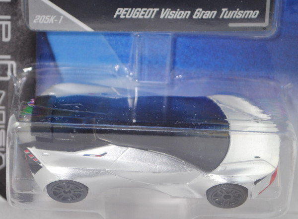 Peugeot Vision Gran Turismo (Modell 2015), (Nr. 205 K), schwarz/weißalu, Nr. 205K-1, majorette, mb