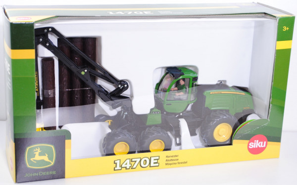 John Deere 6-Rad-Harvester 1470E (Modell 2009-2013), smaradgrün/gelb/schwarz, SIKU FARMER, 1:32, L17