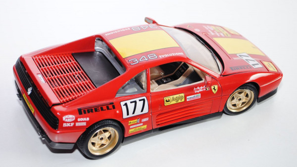 Ferrari 348 tb Evoluzione (Modell 1989-1993, Baujahr 1991), rosso corsa, Nr. 177, Bburago, 1:18
