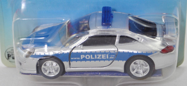 00007 Porsche 911 Carrera S (Mod. 2004-2008) Autobahn-Streifenwagen, weißalu, SIKU, P29a vergilbt