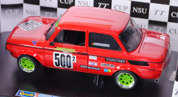NSU 1300 TT Cup Racing (Typ 67), Modell 1967-1972, verkehrsrot, Fahrer: Heinz Fleischhauer, YOUNGTIM