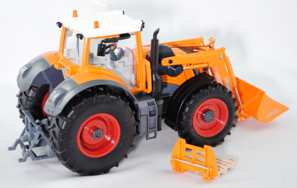 Fendt 927 Vario ET Traktor (Modell 2010-2015) mit Frontlader, cremeweiß/hell-tieforange/mattschwarz/