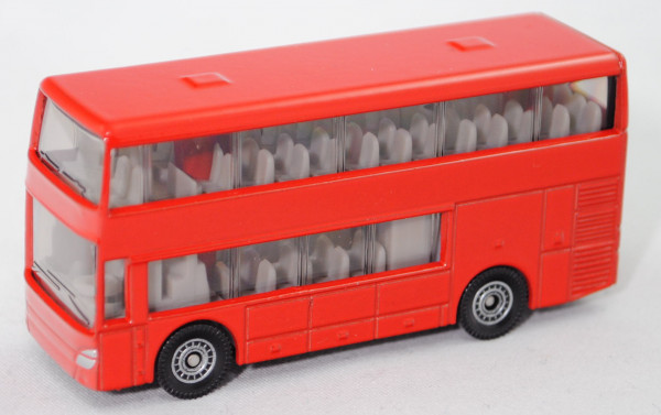 00001 Doppelstock-Reisebus, verkehrsrot, C80 schwarz mit silbernem Druck, SIKU SUPER, P29e