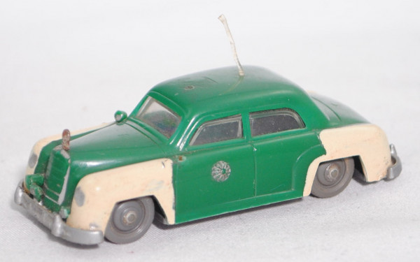 00000 Mercedes-Benz 180 (W 120, Mod. 1953-1957) Peterwagen, grün/weiß, Blaulicht+Rückspiegel fehlt