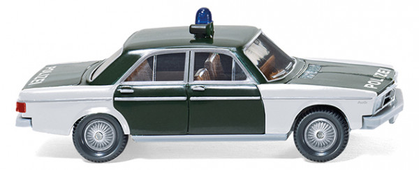Polizei - Audi 100 (C1, Typ 104, Model 1968-1973), tannengrün/weiß, POLIZEI, Wiking, 1:87, mb