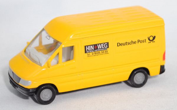 Mercedes-Benz Sprinter (T1N, Mod. 95-00) Hochdach-Kastenw. Postwagen, gelb, HIN+WEG / Deutsche Post