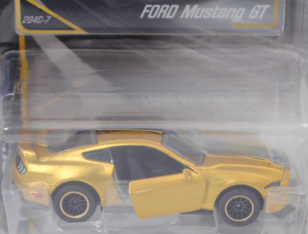 Ford Mustang 5.0 Ti-VCT V8 GT Fastback (6. Gen., Mod. 2017-), gold, Nr. 204C-7, majorette, 1:64, mb