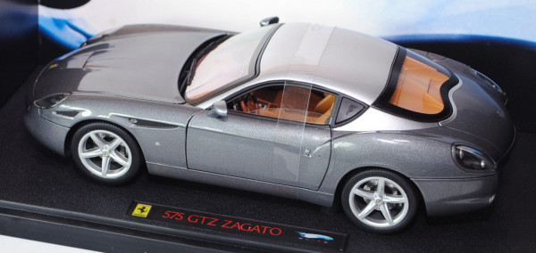 Ferrari 575 GTZ Zagato, Modell 2006, silber/graphitgraumetallic, Türen zu öffnen, ELITE, 1:18, mb (L