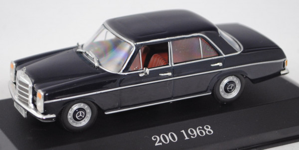 Mercedes-Benz 200/8 (W 115, Mod. 1967-1973), schwarz (Farbcode 040), Altaya / IXO, 1:43, PC-Box (m-)