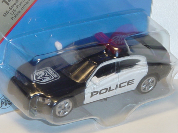 00000 Dodge Charger US-Streifenwagen, schwarz/weiß, POLICE, B47 silbergrau, 1:50, P29c / P29e