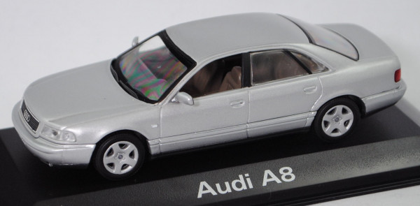 Audi A8 4.2 quattro (D2, Typ 4D, 2. Facelift, Modell 01-02), lichtsilber met., Minichamps, 1:43, mb
