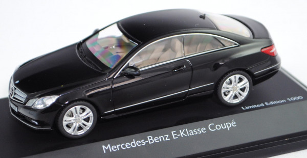 Mercedes-Benz E 500 Coupé Elegance (Baureihe C 207, Mod. 2009-2011), schwarz, Schuco, 1:43, PC-Box