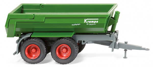 Krampe Halfpipe-Muldenkipper, grün/graublau, Krampe / Halfpipe Kipper, Wiking, 1:87, mb (ab ca. End