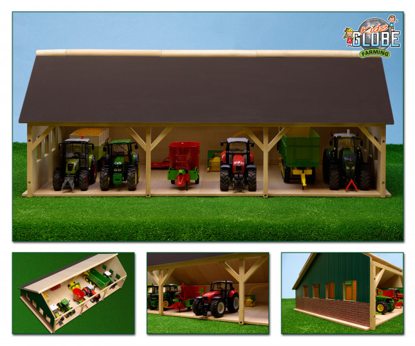 Bauernhof Maschinenhalle für Siku, ohne Fahrzeuge und Zubehör, 44,5 x 82,0 x 28,0 cm, Kids GLOBE FAR