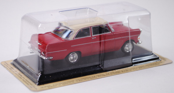 Opel Rekord P2 (Typ P2, zweitürige Stufenhecklimousine, Modell 1960-1963), rubinrot/hellelfenbein, S