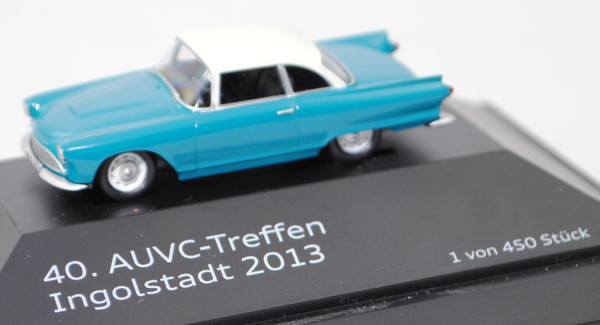 Auto Union 1000 Sp Coupé (Modell 1958-1962), blau/weiß, Herpa, 1:87, PC-Box AUVC-Treffen 2013