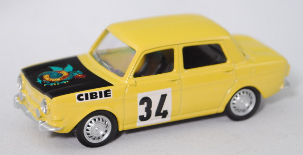 Simca 1000 Rallye 2 (Modell 1972-1976), gelb/schwarz, Nr. 34, 1:54, Norev MULTIGAM CLASSIC, mb