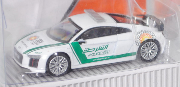 Audi R8 V10 plus (Typ 4S, 2. Generation, Mod. 2015-) Dubai Police, ibisweiß, POLICE / 999, 1:64, mb
