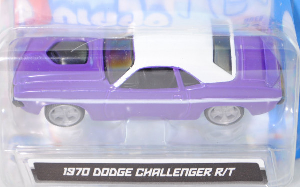 Dodge Challenger R/T Coupé (1. Gen., Mod. 70-71, Baujahr 71), violett, Dach weiß, Bburago, 1:64, mb