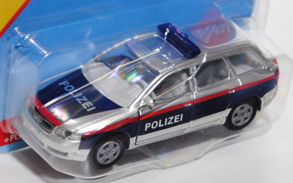 03800 Audi A4 Avant 2.5 TDI quattro (B6, Typ 8E) Polizei-Verkehrsdienst, Modell 2001-2004, silber/bl