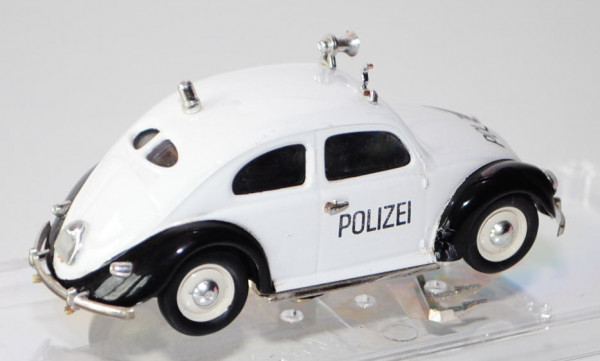 VW Käfer Standardlimousine (Typ 11) (Brezelkäfer) Polizei, Modell 1949, reinweiß/schwarz, POLIZEI, 1