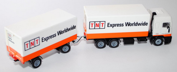 00301 DAF 95 LKW mit Anhänger, reinweiß/schwarz/reinorange, TNT Express Worldwide, L11a (Schachtel v