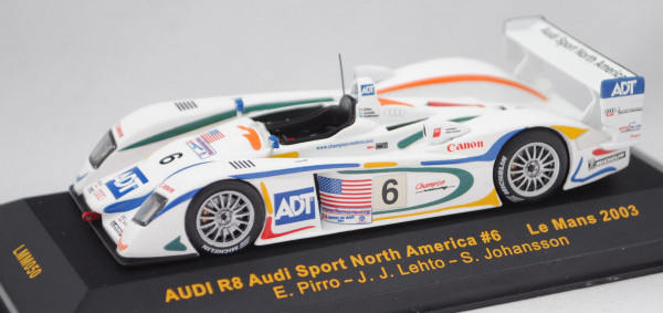 Audi R8, Team Champion Racing, Le Mans 2003, Pirro/Lehto/Johansson, Nr. 6, IXO, 1:43, PC-Box