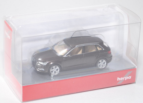 Audi A3 Sportback (Typ 8VA), Modell 2013-, teakbraun metallic, Herpa, 1:87, mb