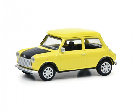 Mini Cooper 1.3i (Typ MK VI, Mod. 1992-1996), gelb, Motorhaube mattschwarz, Nr. 8, Schuco, 1:64, mb