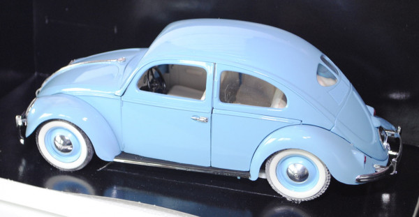 VW Käfer Standardlimousine (Typ 11) (Brezelkäfer), Modell 1949, hell-pastellblau, Türen zu öffnen, s