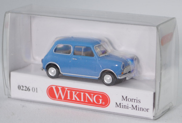 Morris Mini-Minor (Typ MK I, Modell 1959-1967, Baujahr 1959), blau, Wiking, 1:87, mb