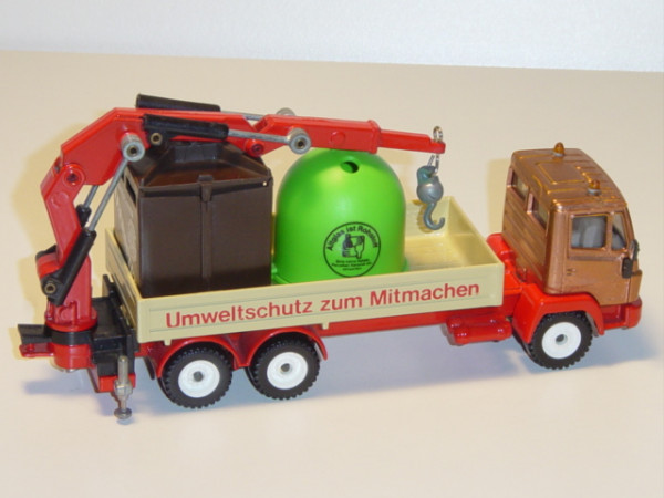 Mercedes LN-2 Recycling-Transporter, kupferbraunmetallic/grünbeige/verkehrsrot, schokoladenbrauner C