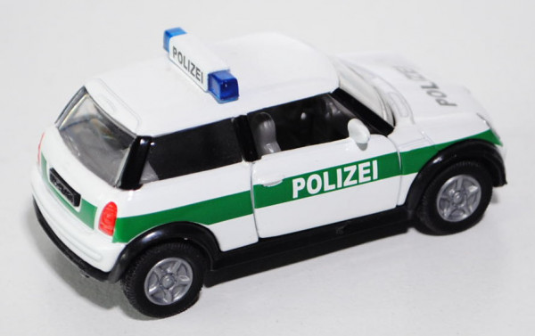 00000 MINI Cooper (Hatchback, Typ R50, 1. Generation, Modell 2001-2006) Polizei, reinweiß/minzgrün,