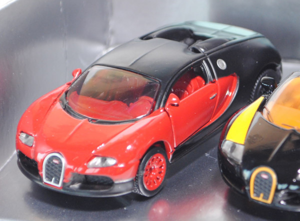 00703 Bugatti-Set 4 bestehend aus: Bugatti EB 16.4 Veyron, Mod. 05-12 (vgl. 1305), karminrot/mattsch