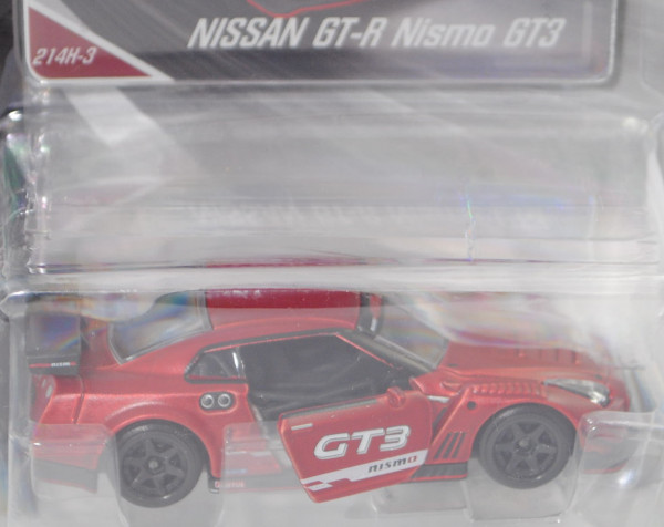Nissan GT-R NISMO GT3 2018 (Typ R35, Facel. 2018, Mod. 18-), matt-purpurrotmet., majorette, 1:64, mb