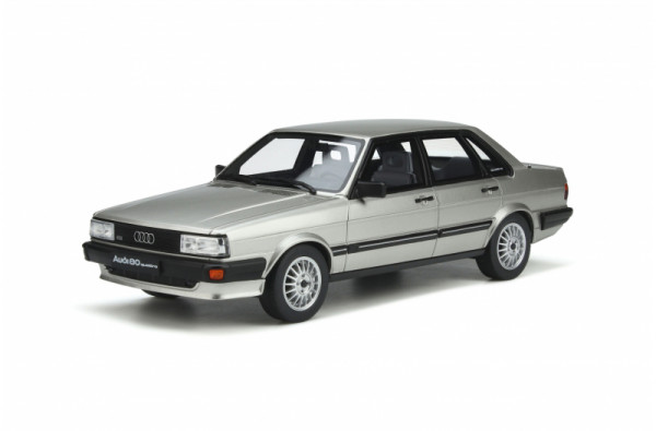 Audi 80 quattro (B2, Typ 85, Vorfacelift, Mod. 1982-1984), zermattsilber met., OttO mobile, 1:18, mb