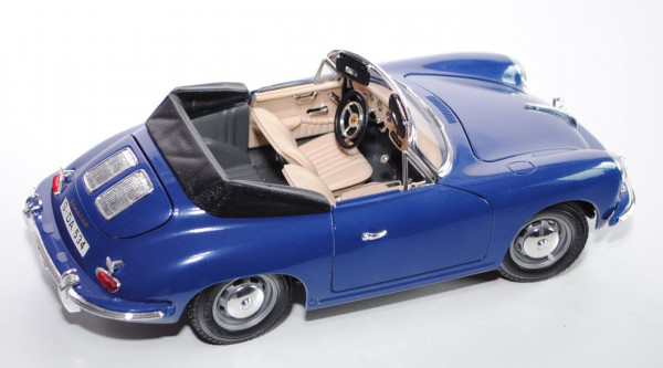 Porsche 356 B Cabriolet (1961), dunkelblau, Türen + Motorhaube + Kofferraum zu öffnen, mit Lenkung,
